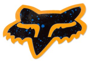 Fox Sticker Splatter 10cm Orange/Blau